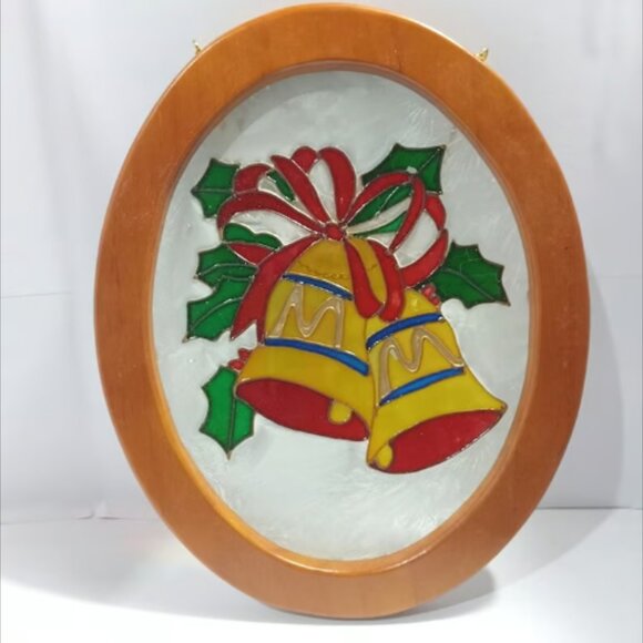 Vintage Stained Glass Christmas Bells Christmas Ornament Sun-catcher - Picture 2 of 6
